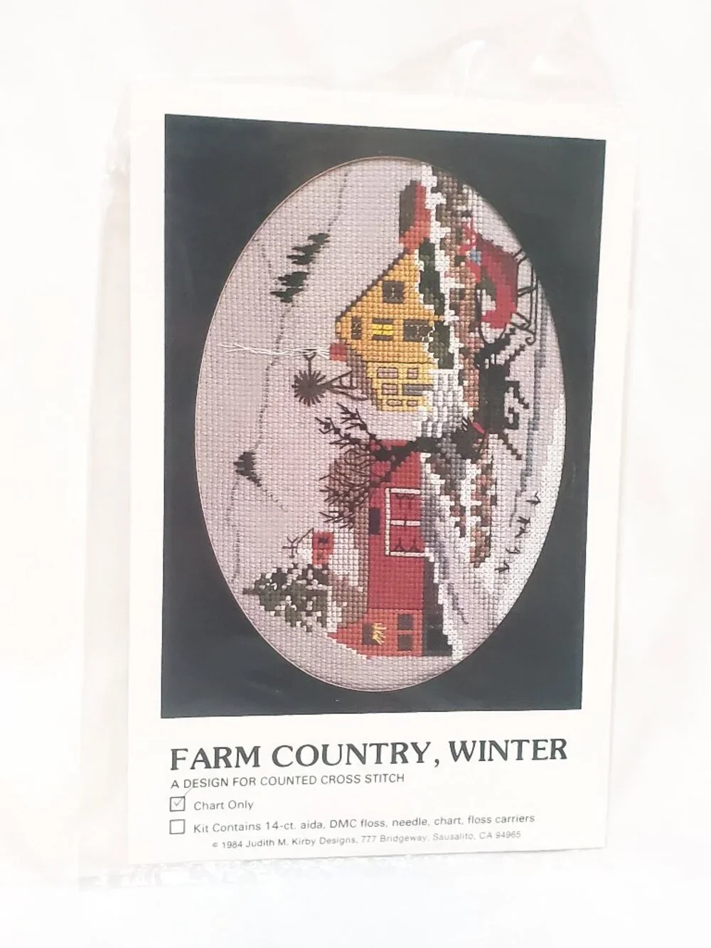 Farm Country Winter Horse Barn House Cross Stitch Pattern 1984 Judith M Kirby